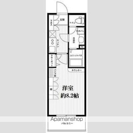エスコート芝浦ＥＡＳＴ[1K/24.77m2]の間取図