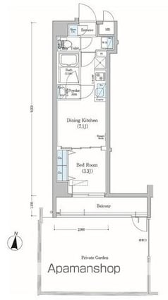 アーバネックス森下Ⅱ[1DK/27.01m2]の間取図