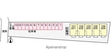 サンシャルムつばき[1LDK/40.02m2]の配置図