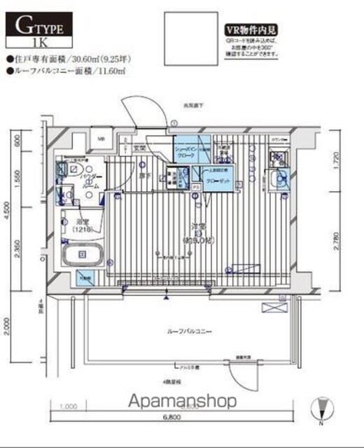 メインステージ本蓮沼[1R/30.6m2]の間取図