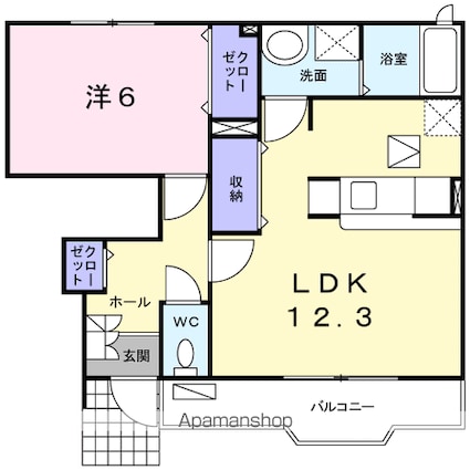 コーポタイホー[1LDK/45.99m2]の間取図