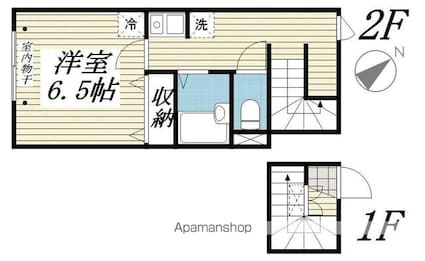 プラージュ知手Ｃ棟[1K/29.1m2]の間取図