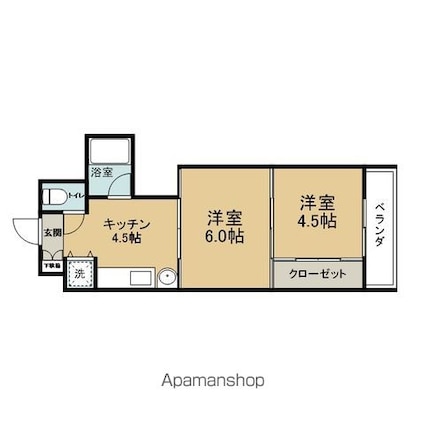 アルデール柳川[2K/31.5m2]の間取図