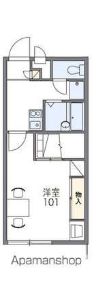 レオパレスオルヴィエート[1K/23.18m2]の間取図