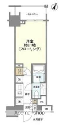 クレヴィア新宿若松町[1K/25.5m2]の間取図