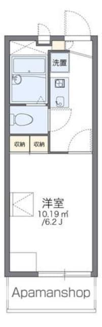 レオパレスグルワール[1K/19.87m2]の間取図