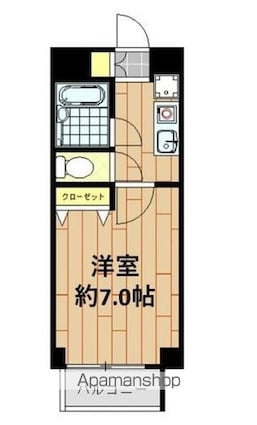 エーエスホームズ中村橋[1K/22.5m2]の間取図