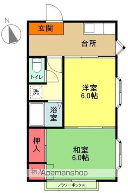 洋向台ハイツ[2K/37.19m2]の間取図