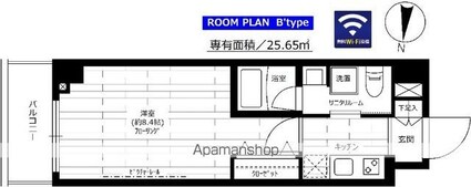 ステージグランデ多摩川[1K/25.65m2]の間取図