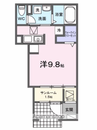 上月ハイツ[1R/29.4m2]の間取図