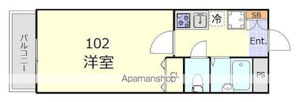 メゾン・ド・キアラ[1K/23.82m2]の間取図