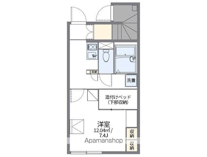 レオパレスプラムヴィラ２[1K/23.27m2]の間取図