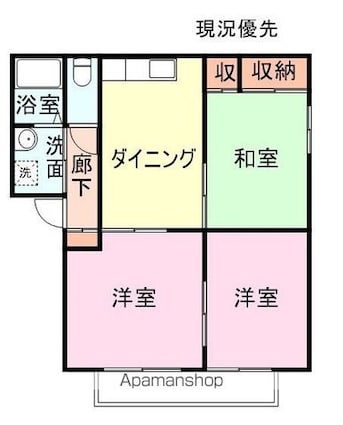 広島県尾道市因島中庄町[3DK/60m2]の間取図