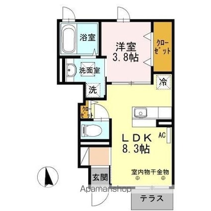 メゾン　ド　フルール[1LDK/32.16m2]の間取図