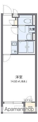 クレイノヴィエント沖代[1K/27m2]の間取図