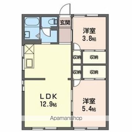 フォーブル　ロッキー[2LDK/49.6m2]の間取図