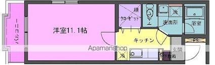 グランヴォワリエ[1K/34.65m2]の間取図