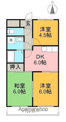 一宮タワーレジデンス[3DK/58.3m2]の間取図