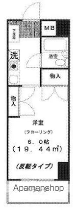 プライム中幸[1K/19.44m2]の間取図