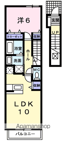 【岐阜市下奈良のアパートの間取り】