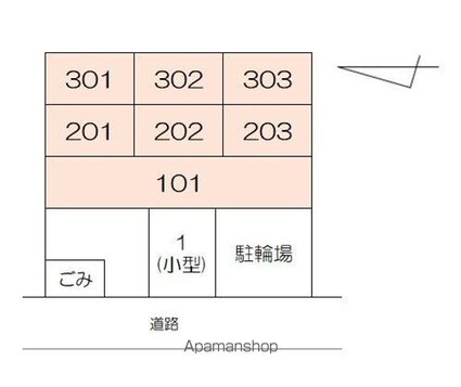 ルネ宮脇[1R/19m2]の配置図