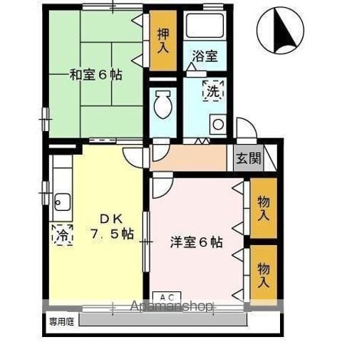 ハイカムール北島 Aの間取り写真