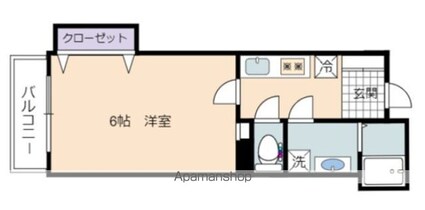 Ｅｒｆｏｌｇ本通（エルフォルクホンドオリ）[1K/22.55m2]の間取図
