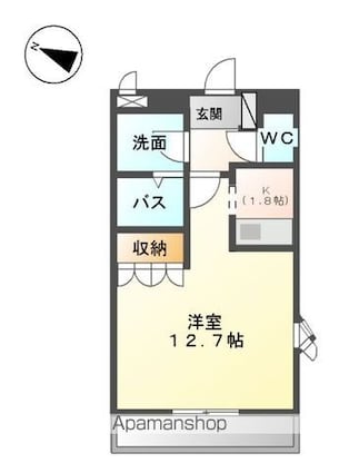 アクアマリンＫ[1K/36m2]の間取図