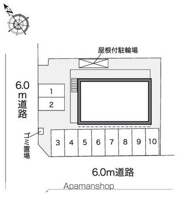 レオパレスベンテュールＪ[1K/22.35m2]の配置図