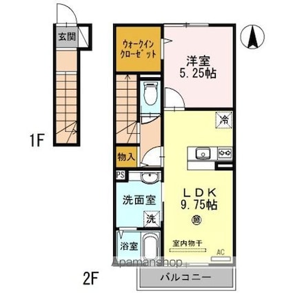 あーばんはいつ神前Ⅱ（コウザキ）[1LDK/46.27m2]の間取図