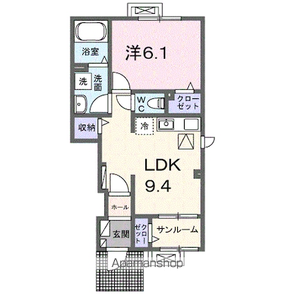 ロブレ　ドセ[1LDK/40.04m2]の間取図