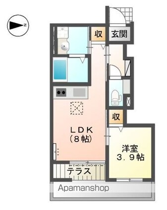 和歌山県和歌山市吹屋町４丁目[1LDK/34.22m2]の間取図