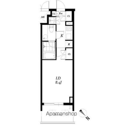 チェスターコート御茶ノ水[1K/26.7m2]の間取図