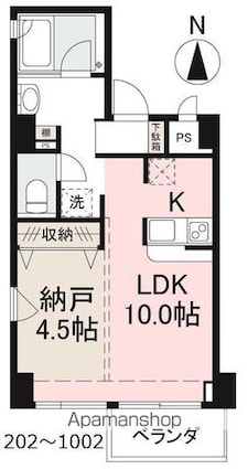 コリドール中央[1LDK/34.37m2]の間取図