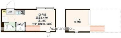 東京都杉並区下高井戸２丁目[1R/11.55m2]の間取図