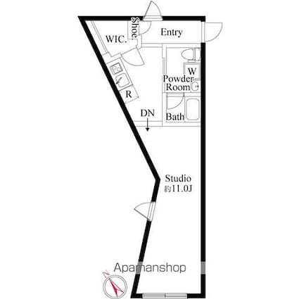 フロンティアコンフォート板橋ときわ台[1R/35.06m2]の間取図