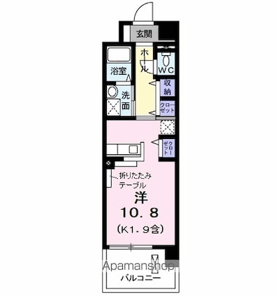 昭島コートエレガンスＦ[1R/30.96m2]の間取図