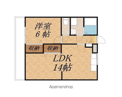 パークシティー沢[1LDK/50.6m2]の間取図