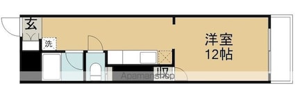 錦町チサンマンション[1R/27.5m2]の間取図