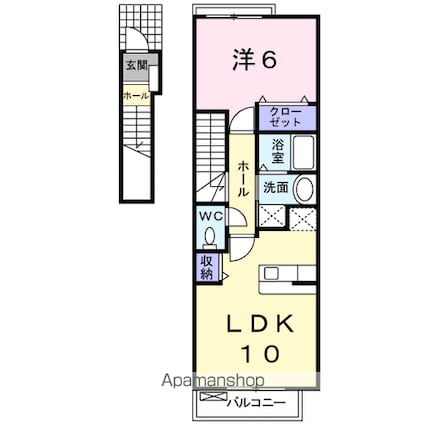 サニーヒルズⅤ[1LDK/42.37m2]の間取図
