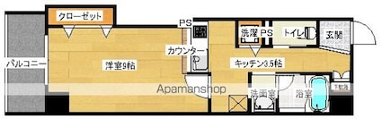 アルファレガロ天満公園[1K/32.79m2]の間取図