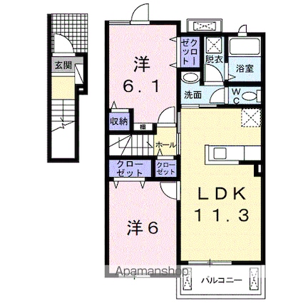 コッティ　クスミール[2LDK/57.07m2]の間取図