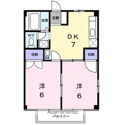 サンハイツあおばＢ[2DK/40.04m2]の間取図