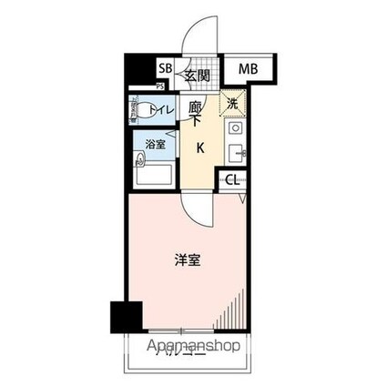 プレール月島ＲＩＶＡＧＥ[1K/20.25m2]の間取図