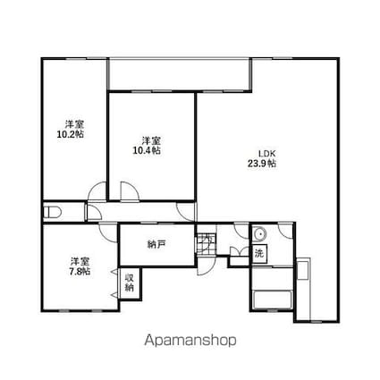 九軒町木村ＢＬＤＧ[3SLDK/127.5m2]の間取図