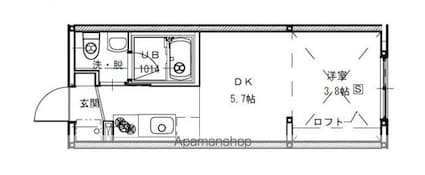 ニホコーポラスⅢ[1R/21.02m2]の間取図