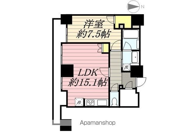 東京都港区芝浦４丁目[1LDK/55.59m2]の間取図