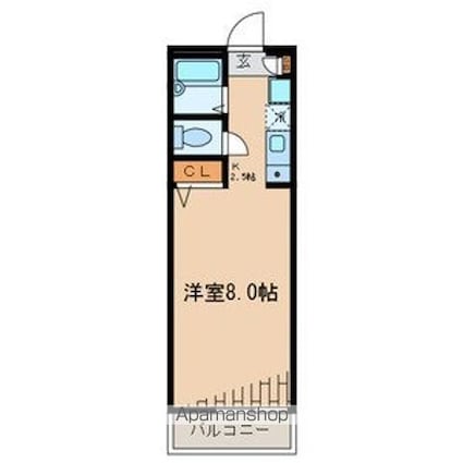 リファイン桜[1R/22.6m2]の間取図