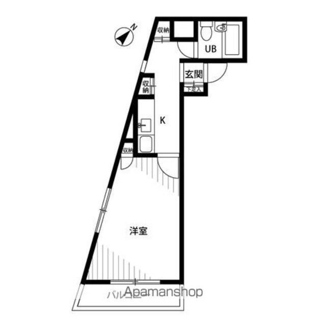 ロンスター三軒茶屋　[1K/20.61m2]の間取図