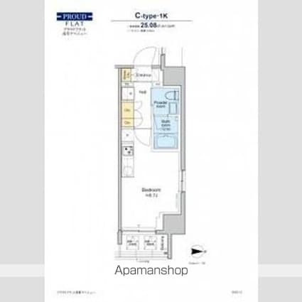 プラウドフラット浅草アベニュー[1R/25.08m2]の間取図